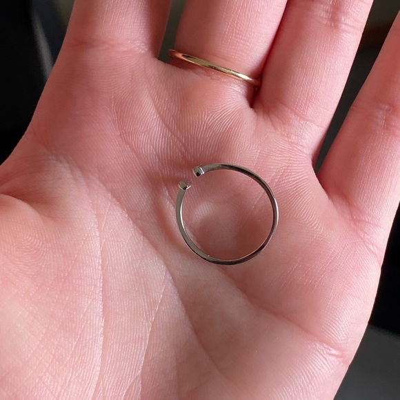 Sterling Silver Dainty Open ring -size 7-8 - Picture 3 of 5